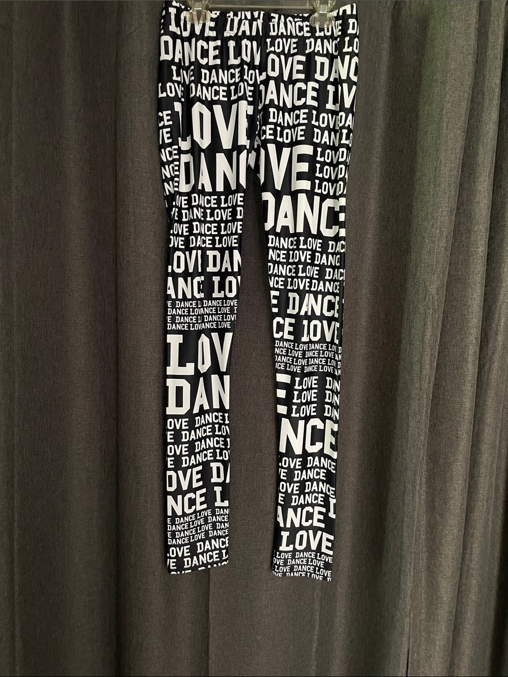 Black 'Love Dance' Graphic Leggings for Women